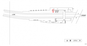 名鉄／水野駅／／№212駅看板、位置図