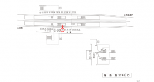 名鉄／尾張旭駅／／№108駅看板、位置図