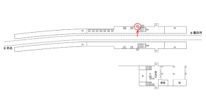 名鉄／米野木駅／／№210駅看板、位置図