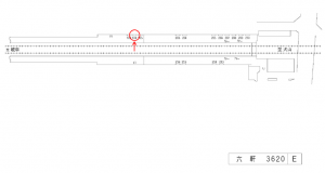 名鉄／六軒駅／／№104駅看板、位置図