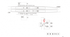 名鉄／尾張旭駅／／№208駅看板、位置図