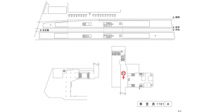 名鉄／神宮前駅／／№502駅看板、位置図