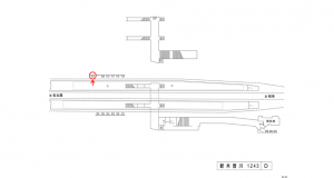 名鉄／新木曽川駅／／№107駅看板、位置図