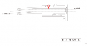 名鉄／新川橋駅／／№202駅看板、位置図