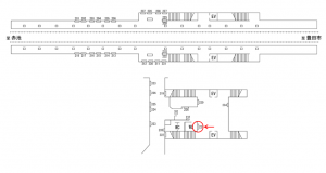 名鉄／浄水駅／／№221駅看板、位置図