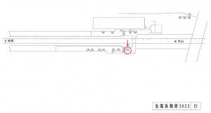 名鉄／名電各務原駅／／№203駅看板、位置図