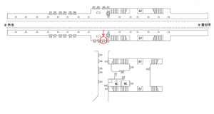 名鉄／浄水駅／／№211駅看板、位置図