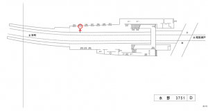 名鉄／水野駅／／№205駅看板、位置図