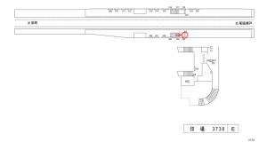 名鉄／印場駅／／№223駅看板、位置図