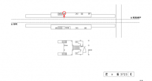 名鉄／尼ケ坂駅／／№205駅看板、位置図