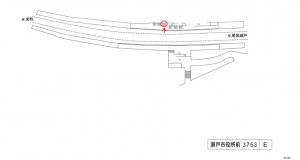 名鉄／瀬戸市役所前駅／／№103駅看板、位置図