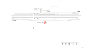 名鉄／矢作橋駅／／№110駅看板、位置図