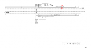 名鉄／二ツ杁駅／／№215駅看板、位置図