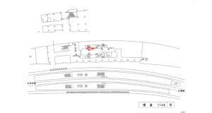 名鉄／鳴海駅／／№210駅看板、位置図