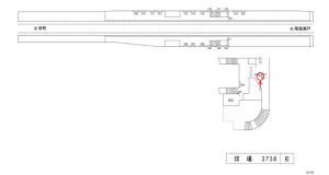 名鉄／印場駅／／№225駅看板、位置図