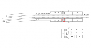 名鉄／米野木駅／／№302駅看板、位置図