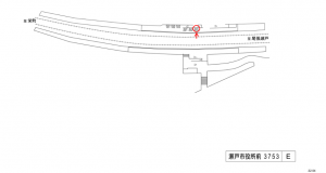 名鉄／瀬戸市役所前駅／／№203駅看板、位置図