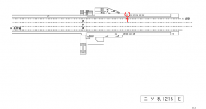 名鉄／二ツ杁駅／／№211駅看板、位置図