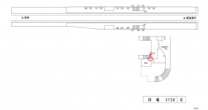 名鉄／印場駅／／№229駅看板、位置図