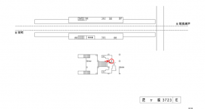 名鉄／尼ケ坂駅／／№209駅看板、位置図