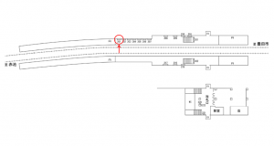 名鉄／米野木駅／／№201駅看板、位置図