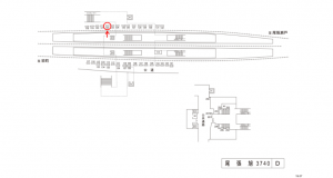 名鉄／尾張旭駅／／№122駅看板、位置図