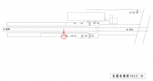 名鉄／名電各務原駅／／№106駅看板、位置図