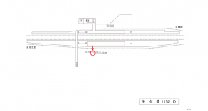 名鉄／矢作橋駅／／№113駅看板、位置図