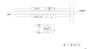 名鉄／尼ケ坂駅／／№206駅看板、位置図