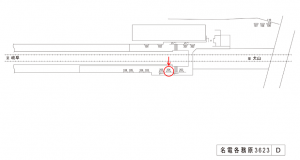 名鉄／名電各務原駅／／№204駅看板、位置図