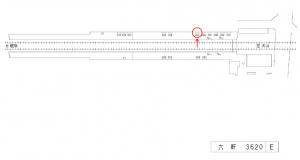 名鉄／六軒駅／／№205駅看板、位置図