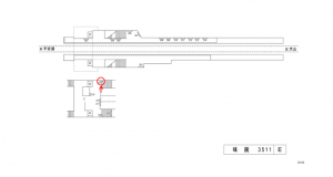 名鉄／味鋺駅／／№216駅看板、位置図