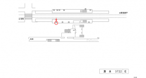 名鉄／清水駅／／№204駅看板、位置図