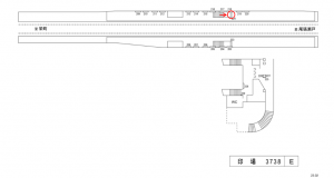 名鉄／印場駅／／№224駅看板、位置図