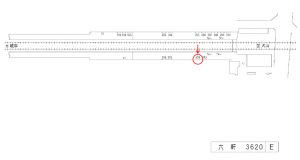 名鉄／六軒駅／／№214駅看板、位置図