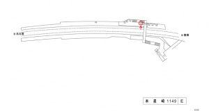 名鉄／本星崎駅／／№105駅看板、位置図