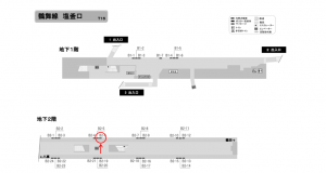 名古屋地下鉄／塩釜口駅／鶴舞線№B2-6№6駅看板、位置図