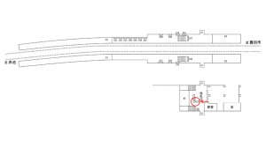 名鉄／米野木駅／／№222駅看板、位置図