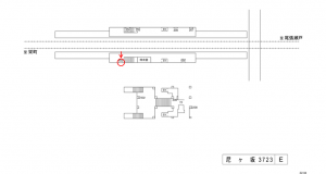 名鉄／尼ケ坂駅／／№203駅看板、位置図