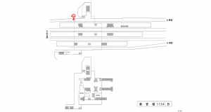 名鉄／新安城駅／／№105駅看板、位置図