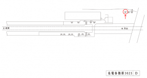名鉄／名電各務原駅／／№107駅看板、位置図