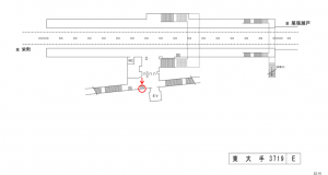 名鉄／東大手駅／／№202駅看板、位置図