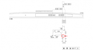 名鉄／新那加駅／／№303駅看板、位置図