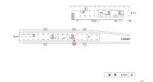 名鉄／栄町駅／／№319駅看板、位置図