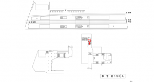 名鉄／神宮前駅／／№305駅看板、位置図