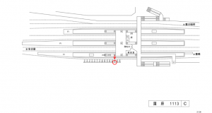 名鉄／国府駅／／№104駅看板、位置図