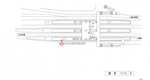 名鉄／国府駅／／№115駅看板、位置図