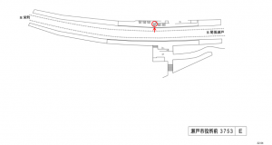 名鉄／瀬戸市役所前駅／／№201駅看板、位置図