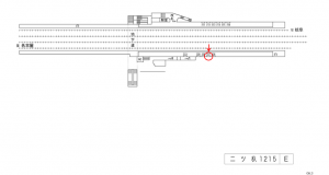 名鉄／二ツ杁駅／／№207駅看板、位置図