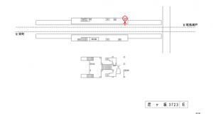 名鉄／尼ケ坂駅／／№207駅看板、位置図